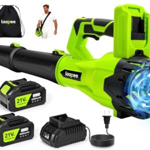 Leaf Blower Cordless 650CFM with 2x4.0Ah Battery Powered and Fast Charger