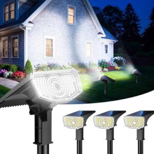 Solar Spot Lights Outdoor Waterproof IP65, 100 LED Solar Lights Outdoor