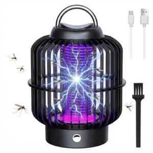 Bug Zapper Indoor Outdoor, 2200V Insect Fly Zapper Waterproof Rechargeable Cordless Zapper with 8H Battery Life, Portable IMosquito Trap Fly Trap for Patio,Lawn & Garden, Camping, Kitchen, Home