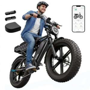 Electric Bike for Adults,48V15Ah Removable Battery Retro Ebike,Black