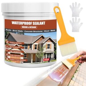 Transparent Waterproof Sealant 17oz - Invisible Protective Coating for Roof, Bathroom Tile & Walls, Indoor/Outdoor Waterproof Solution