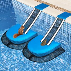 SDLDEER Animal Saving Escape Ramp Critters, 2Pcs Frog Saver Pads Ladder for Swimming Pools Lily Pad for Frogs Float Life Saving Wildlife Duck Creature Rescue Bridge Log Maintenance Kits(Blue)