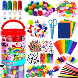 FUNZBO Arts and Crafts Supplies for Kids - Toddler DIY School Craft Set