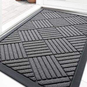 OLANLY Front Door Mat Outside Entrance, Waterproof Heavy-Duty Doormat