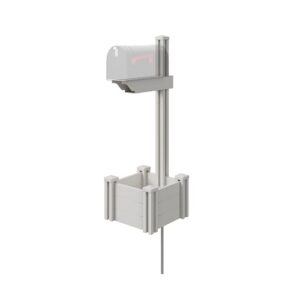 Zippity Majestic Mailbox Post w/Planter Box, White Vinyl DIY No Dig Kit | 1 Post + Planter Box, Mailbox Sold Separately, ZP19027