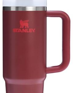 STANLEY Quencher H2.0 Flow State Tumbler, 30 oz, Cranberry | Handle and Straw | 3-Position Lid | Cup Holder Compatible for Travel | Insulated Stainless Steel Cup | BPA-Free