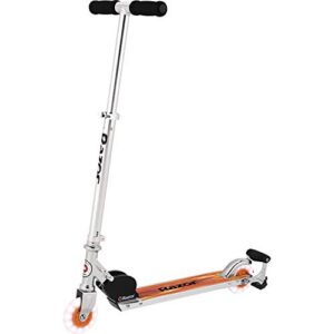 Razor Scooter Spark Ultra Kick Scooter | Classic Manual Standup (Orange) | Bigger Spark Shower + LED Wheels; Convenient Folding Mechanism | Iconic Wheeled Ride-On For Kids Age 8+
