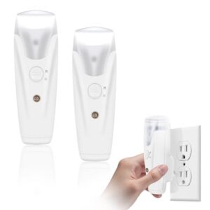 uuffoo 2 Pack Rechargeable Emergency Lights, 3-in-1 Night Light | Dusk-to-dawn Night Light, Power Outage Light and Handheld Flashlight in One Rechargeable Plug-in Design for Home Use