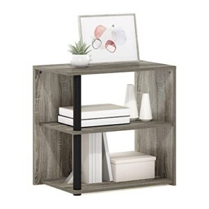 Furinno Romain Side Table, 2-Tier End Table with Open Shelf, Night Stand, Bedside Table, for Living Room, Bedroom, French Oak