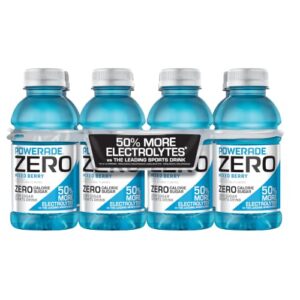 POWERADE ZERO Sugar Sports Drink, Mixed Berry Electrolytes, 12 Oz (8 Pk) | Sugar-free Sport Beverage Enhanced with Electrolytes | 50% More Electrolytes vs. the Leading Sports Drink (per 12oz serving)*