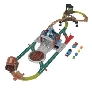 Thomas & Friends Load & Launch Barrel Delivery Set by Fisher-Price | Includes Battery-Powered, Motorized Thomas Engine & Cargo Car, 4 Plastic Barrels & 18 Feet of Toy Train Track