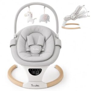 TimChic Baby Swing with Auto-Rocking, 5 Motions & 12 Melodies，Gray
