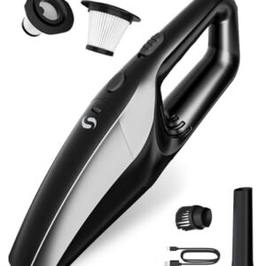 SERVOMASTER Handheld Vacuum Cordless, Portable Mini Car Vacuum | Small Vacuum with HEPA Filter, Hand Held Vacuum for Car Accessories, Pet Hair, Home, Office
