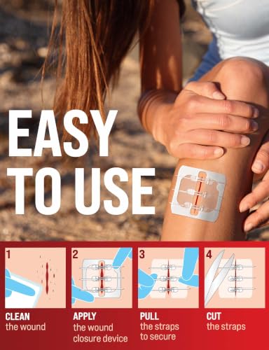 Emergency Wound Closure Strips - 11pk - 2 Types Easy to Use Butterfly Bandages - Stitchless & Painless Laceration Closure Kit - Image 4