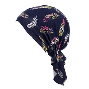beauty YFJH Women Printed Cotton Sleep Turban, Chemo Beanie for Hair Loss