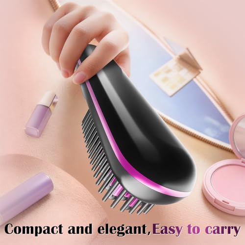 Hair Straightener Brush,Ceramic Ionic Anti-Frizz Hair Brush, - Image 6