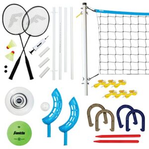 Franklin Sports Fun 5 Game Combo Set | Beach + Park Gatherings, Includes Horseshoes, Flip Toss + Ring Toss, Ages 8 + Group Play