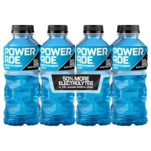 POWERADE Sports Drink, Mountain Berry Blast Electrolyte Drink, 20 Oz (8 Pk) | Sport Beverage Enhanced with Electrolytes | 50% More Electrolytes vs. the Leading Sports Drink (per 12oz serving)*