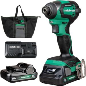 Metabo HPT 18V Cordless Brushless, Impact Driver Kit, WH18DEX | 2 Lithium-Ion Batteries Included, High Torque Output, 1/4-Inch Quick Change Chuck, Compact Lightweight