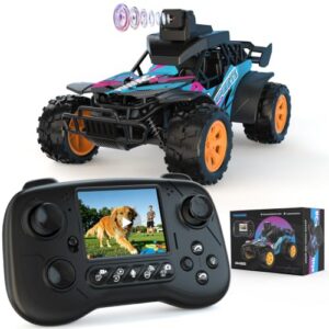 RC Car with Camera, RC Truck, FPV Remote Control Car, 2.4GHz 2.8" Screen, 60° Adjustable Camera, Live Video, APP/Radio Dual Control, 2 Speeds, Rechargeable Off-Road RC Cars, Gift for Adults&Kids