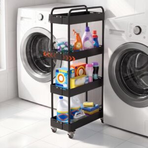 HOTEAGLE Rolling Cart 4-Tier, Adjustable Width & High Adaptability