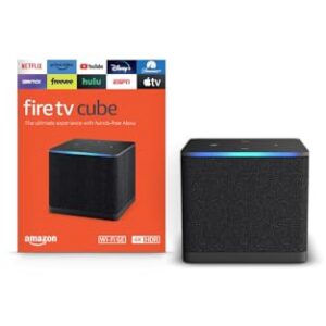Amazon Fire TV Cube, with AI-powered Fire TV Search, Hands-free streaming device, find shows faster with Alexa+, Wi-Fi 6E, 4K Ultra HD