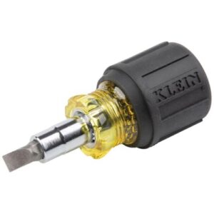 Klein Tools 32561 6-in-1 Multi-Bit Stubby Screwdriver/Nut Driver | With 2 Phillips, 2 Slotted, 2 Nut Drivers