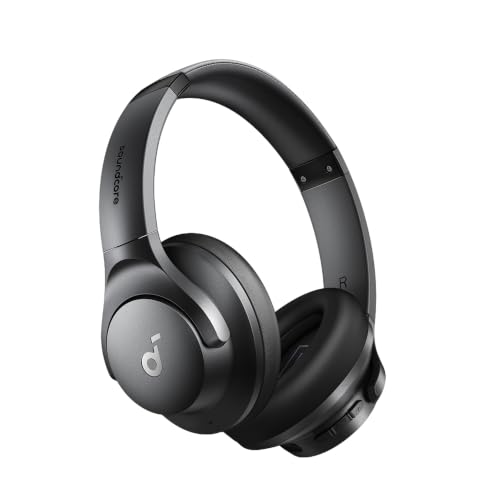 soundcore by Anker Q20i Hybrid Active Noise Cancelling Headphones, Black | Over-Ear, Bluetooth, 40H ANC Playtime, Hi-Res Audio, Big Bass, Transparency Mode, Customize via App, Travel, Home, Office