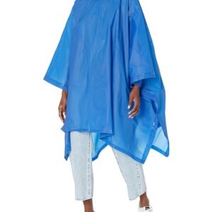 Totes Reusable Rain Poncho for Adults Lightweight Waterproof Pullover, Travel Friendly Packable Poncho with Hood Royal