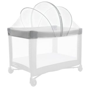 BEBONO Mosquito Net Cover for Pack N Play, Storage Bag Included, White | Breathable Mesh, 2-Way Zipper, Adjustable Size, Keep Cats Out