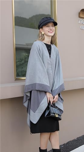 Qlauca Womens Pashmina Shawls and Wraps Winter Warm Oversized Blanket Scarf | Open Front Poncho,Jacquard Big Long Scarf Cape ,Casual Shawl for Fall - Image 7