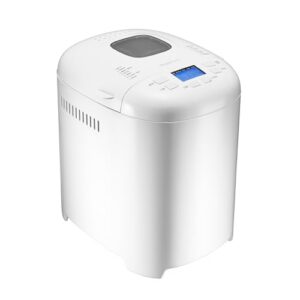 Amazon Basics Programmable Bread Maker, 2 Pound Non-Stick Automatic Bread Making Machine, 14 Settings for Breads, Doughs, Gluten-Free Options, ExpressBake, 3 Crust Colors, LCD Display, White