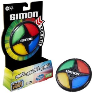 Hasbro Gaming Simon Micro Series Electronic Game for 1 or More Players, Classic Gameplay in a Compact Size, Fun Party Game for Kids Ages 8+, Multi-Color