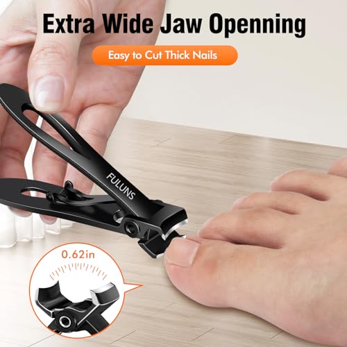 Nail Clippers for Men Thick Nails, Toenail Clippers for Thick Toenails with 16mm Wide Jaw Opening, 360 Degree Rotary Fingernail Clippers Nail Cutter Set for Seniors Long Handle Gifts for Men Women - Image 3