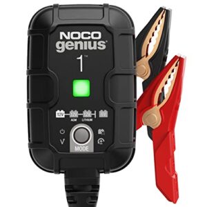 NOCO GENIUS1 1A 6/12V Smart Battery Charger, Trickle Charger & Maintainer | Overcharge Protection, Desulfator, Temperature Compensation, Force Mode, For Lead-Acid (Wet, Gel, AGM) & Lithium (LiFePO4)