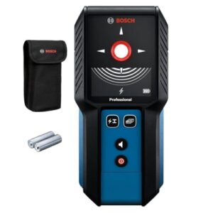 BOSCH GMS120-27 Professional Wall Scanner, Stud Finder, Live Wire Detector | Multi-function wall detector scanner with center indication, metal stud finder for electricians, plumbers & contractors