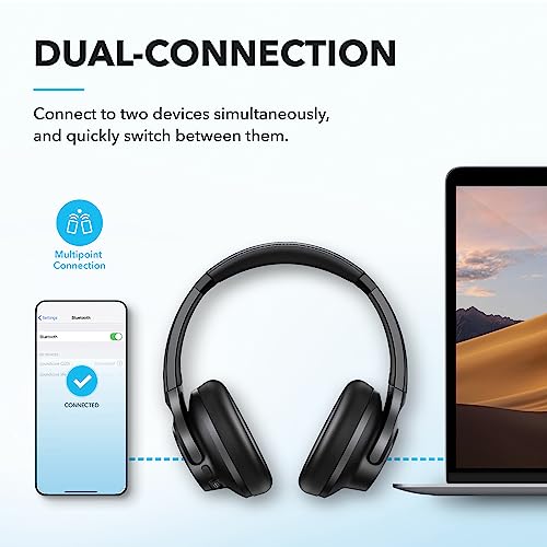 soundcore by Anker Q20i Hybrid Active Noise Cancelling Headphones, Black | Over-Ear, Bluetooth, 40H ANC Playtime, Hi-Res Audio, Big Bass, Transparency Mode, Customize via App, Travel, Home, Office - Image 7