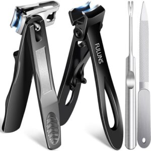 Nail Clippers for Men Thick Nails, Toenail Clippers for Thick Toenails with 16mm Wide Jaw Opening, 360 Degree Rotary Fingernail Clippers Nail Cutter Set for Seniors Long Handle Gifts for Men Women