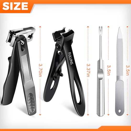 Nail Clippers for Men Thick Nails, Toenail Clippers for Thick Toenails with 16mm Wide Jaw Opening, 360 Degree Rotary Fingernail Clippers Nail Cutter Set for Seniors Long Handle Gifts for Men Women - Image 8