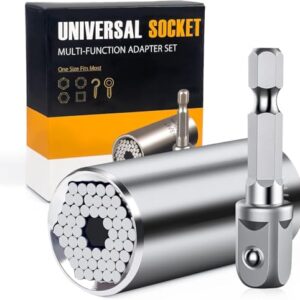 Geekman Stocking Stuffers for Men,Universal Socket Tools Men Gifts | Gifts from Daughter Son Wife ,Professional 7mm-19mm Tool Sets with Power Drill Adapter,Tools Gifts for Husband Dad