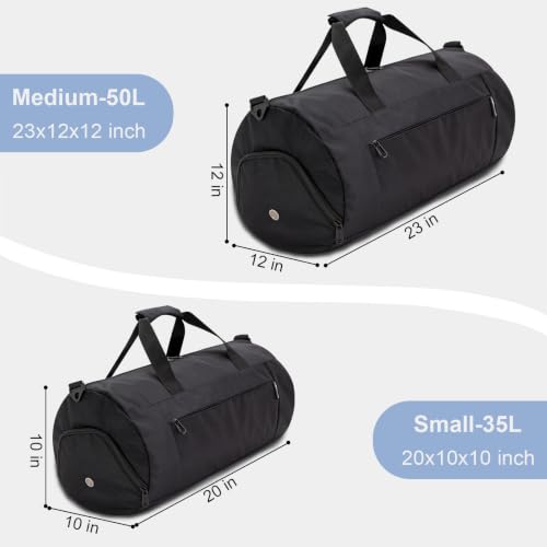 Gym Bag for Men & Women with Shoe & Wet Compartment, Travel Duffle Bag for Sports, Fitness & Workout, 23 x 12 x 12″ (Medium) - Image 2