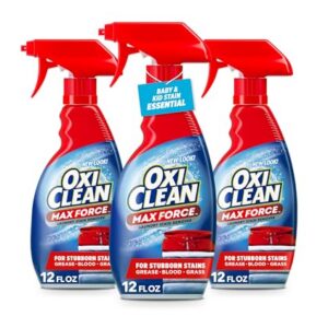 OxiClean Max Force Laundry Stain Treater Spray, 12 Fl Oz (Pack of 3) | Spray Now Wash Later, Kids and Baby Stain Remover, Fights Baby Food & Juice Stains, Color-Safe, Bleach-Free