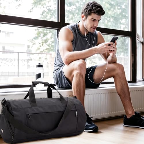 Gym Bag for Men & Women with Shoe & Wet Compartment, Travel Duffle Bag for Sports, Fitness & Workout, 23 x 12 x 12″ (Medium) - Image 7