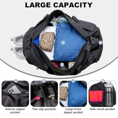 Gym Bag for Men & Women with Shoe & Wet Compartment, Travel Duffle Bag for Sports, Fitness & Workout, 23 x 12 x 12″ (Medium) - Image 4