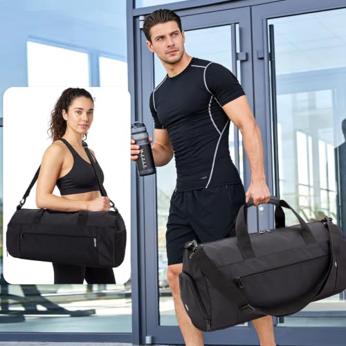 Gym Bag for Men & Women with Shoe & Wet Compartment, Travel Duffle Bag for Sports, Fitness & Workout, 23 x 12 x 12″ (Medium) - Image 6