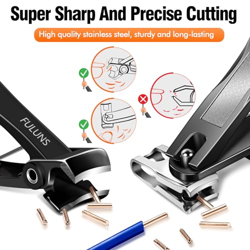 Nail Clippers for Men Thick Nails, Toenail Clippers for Thick Toenails with 16mm Wide Jaw Opening, 360 Degree Rotary Fingernail Clippers Nail Cutter Set for Seniors Long Handle Gifts for Men Women - Image 4