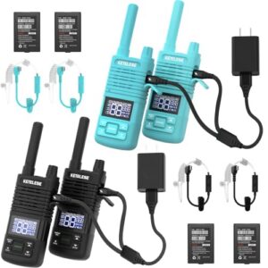 KETELESE T1 4Pack Walkie Talkies Long Range, Samll Size Two Way Radios