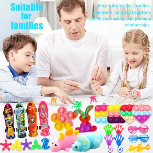 Wuridiwa 180 Party Favors for Kids, Fidget Toys Bulk, Treasure Box Toys for Classroom Prizes, Goodie Bag Stuffers Pinata Fillers, Carnival Birthday Stocking Stuffers for Boys Girls, Prize Box Toy - Image 6