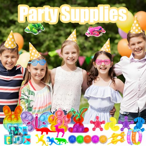 Wuridiwa 180 Party Favors for Kids, Fidget Toys Bulk, Treasure Box Toys for Classroom Prizes, Goodie Bag Stuffers Pinata Fillers, Carnival Birthday Stocking Stuffers for Boys Girls, Prize Box Toy - Image 7