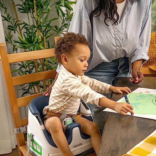 Ingenuity Baby Base 2-in-1 Booster Feeding and Floor Seat with Self-Storing Tray - Night Sky - Image 16